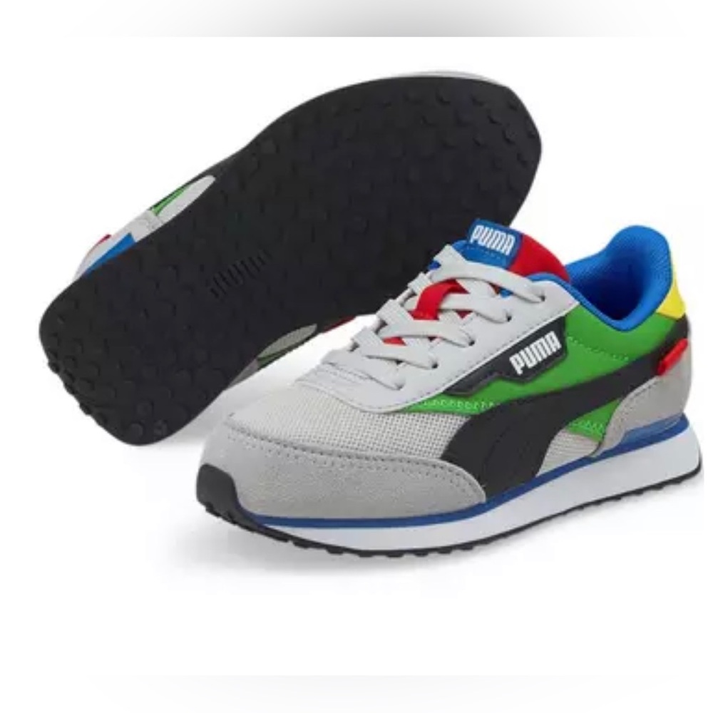 PUMA Future Rider Splash Cup Athletic Shoe - Big Kid - Gray / Multicolor